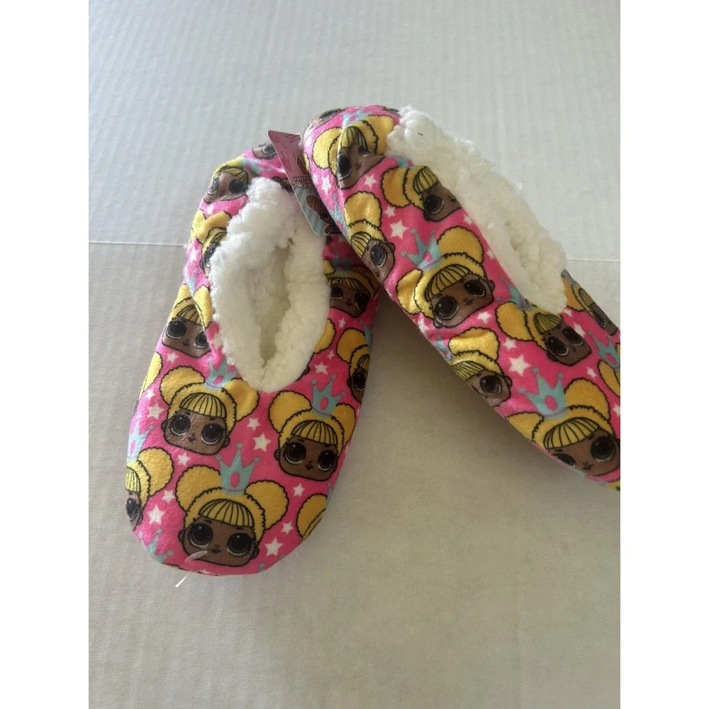 LOL SURPRISE BABBA Slippers Fuzzy Sherpa M/L Shoe Size‎ 13 - 4 NWT